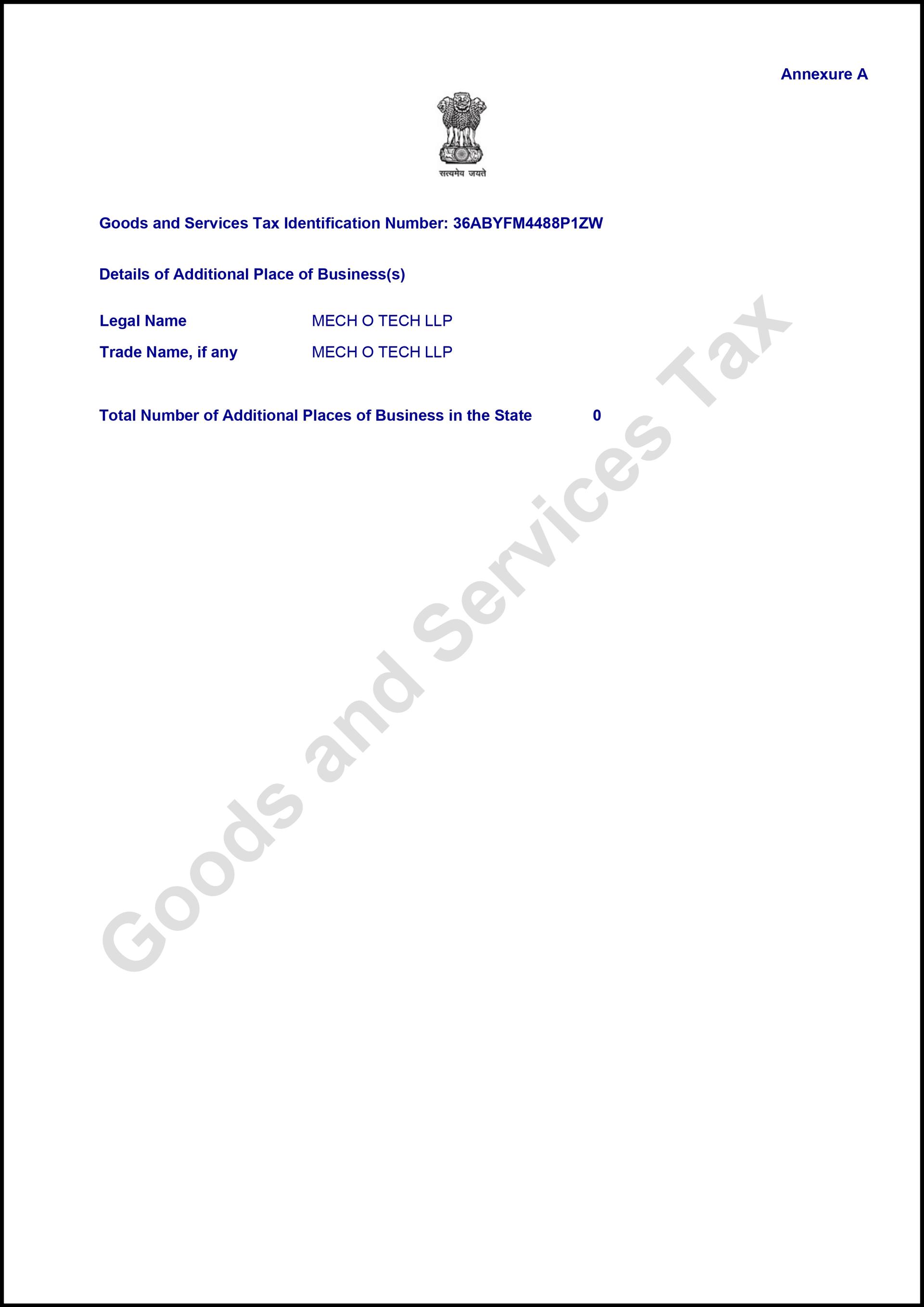 GST Certificate — Page 2