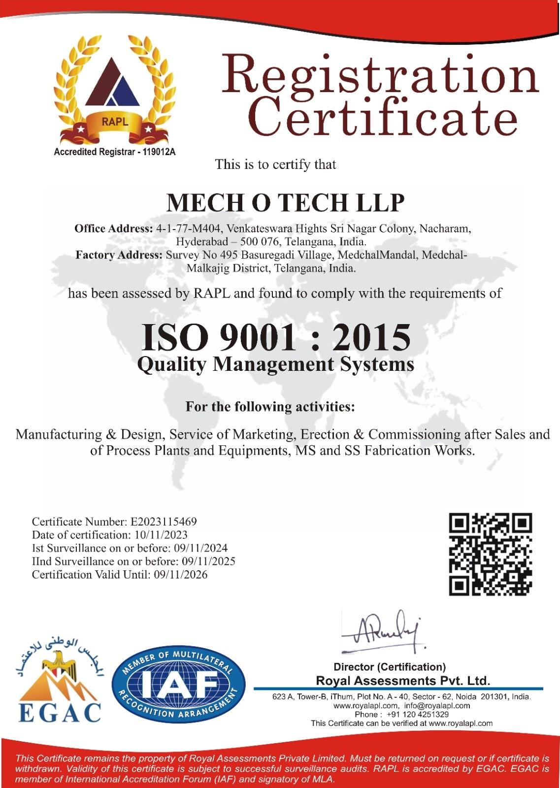 ISO Certificate